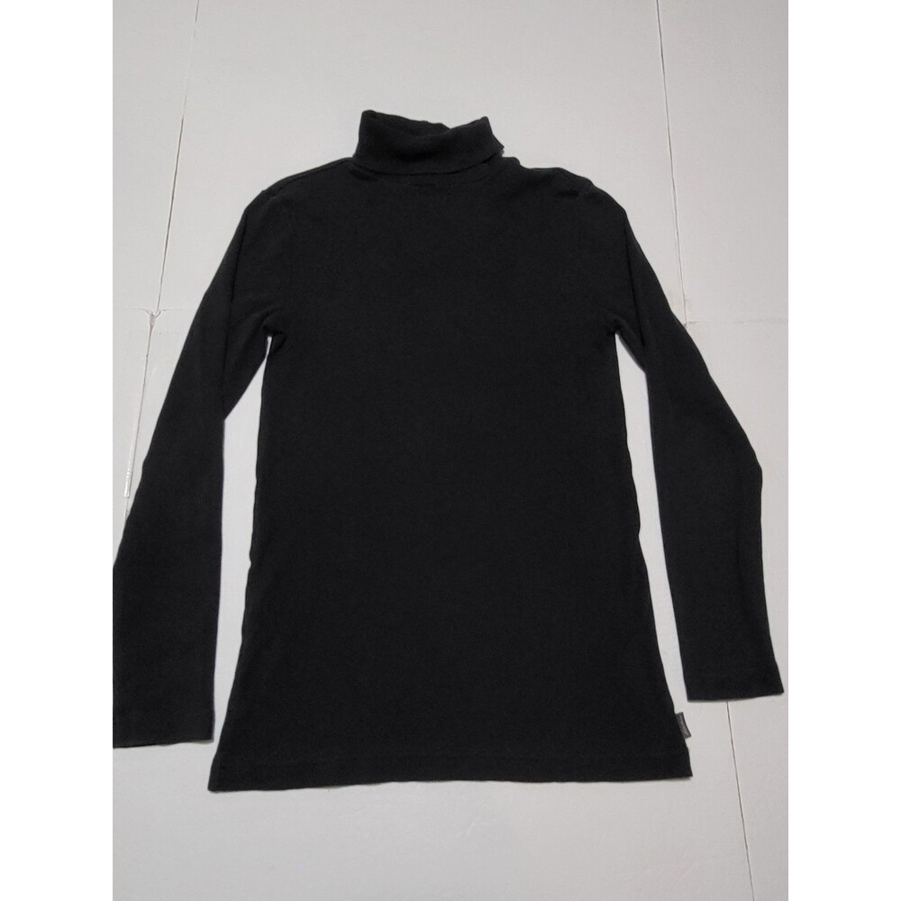 (#L7) Eddie Bauer Black Cotton Turtleneck Pullover Women's M Long Sleeve